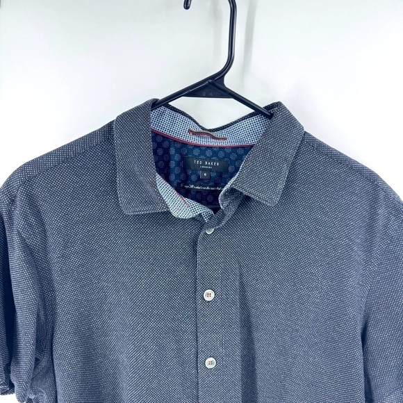 Ted Baker London Gray Button Down Polo Shirt - Picture 4 of 7